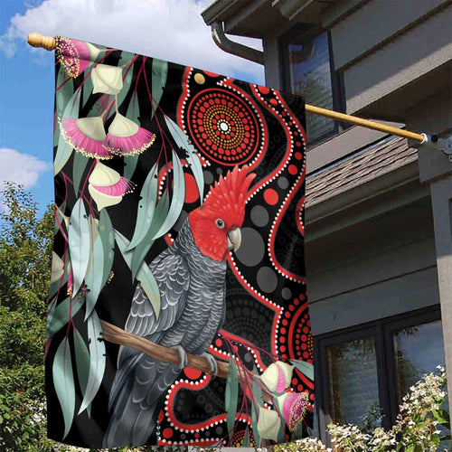 Gang-gang Cockatoo Australia Garden Flag Eucalyptus Blossoms Aboriginal Art - Aussie Hoodie