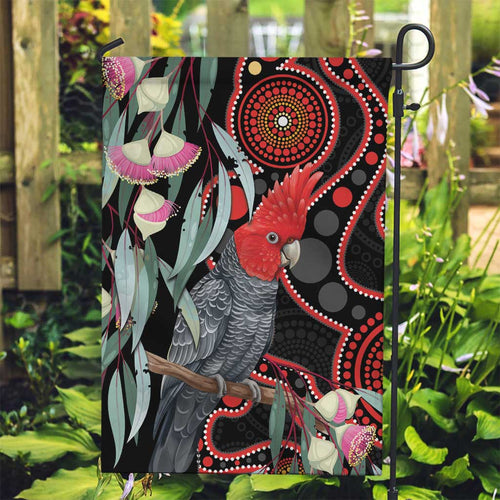 Gang-gang Cockatoo Australia Garden Flag Eucalyptus Blossoms Aboriginal Art - Aussie Hoodie