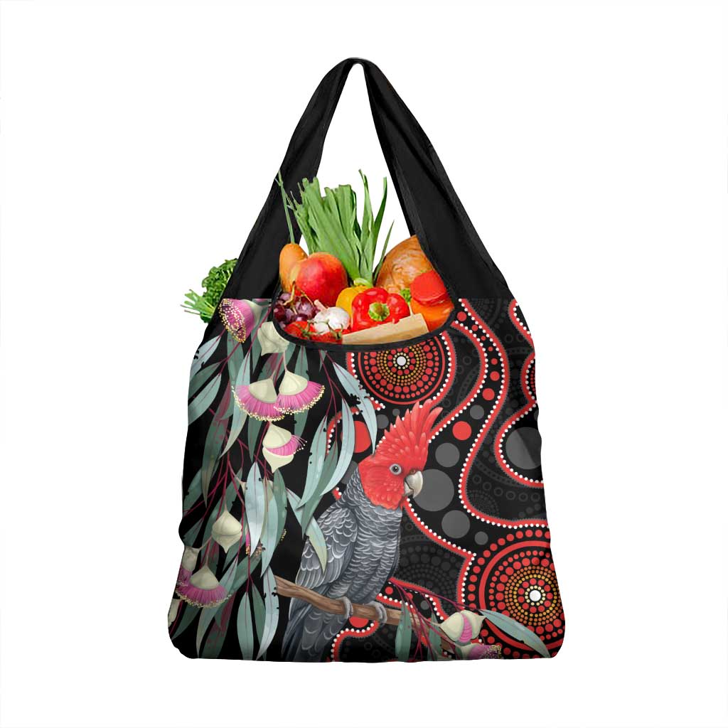 Gang-gang Cockatoo Australia Grocery Bag Eucalyptus Blossoms Aboriginal Art - Aussie Hoodie