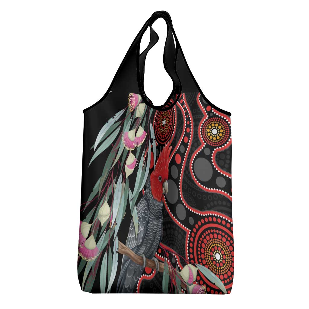 Gang-gang Cockatoo Australia Grocery Bag Eucalyptus Blossoms Aboriginal Art - Aussie Hoodie