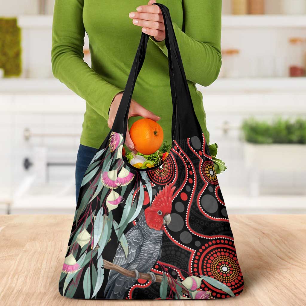 Gang-gang Cockatoo Australia Grocery Bag Eucalyptus Blossoms Aboriginal Art - Aussie Hoodie