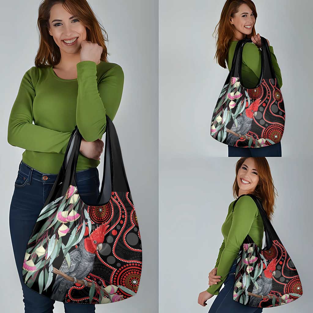 Gang-gang Cockatoo Australia Grocery Bag Eucalyptus Blossoms Aboriginal Art - Aussie Hoodie