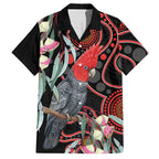 Gang-gang Cockatoo Australia Hawaiian Shirt Eucalyptus Blossoms Aboriginal Art - Aussie Hoodie