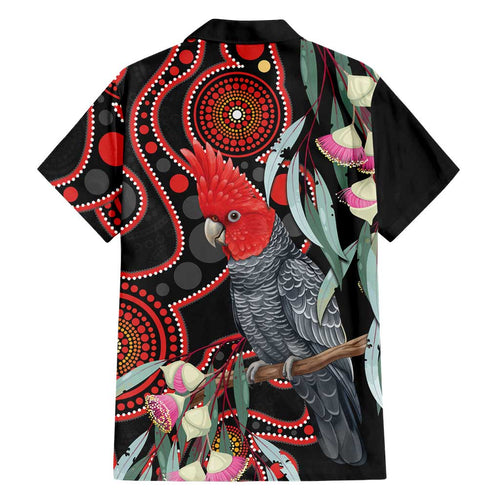 Gang-gang Cockatoo Australia Hawaiian Shirt Eucalyptus Blossoms Aboriginal Art - Aussie Hoodie