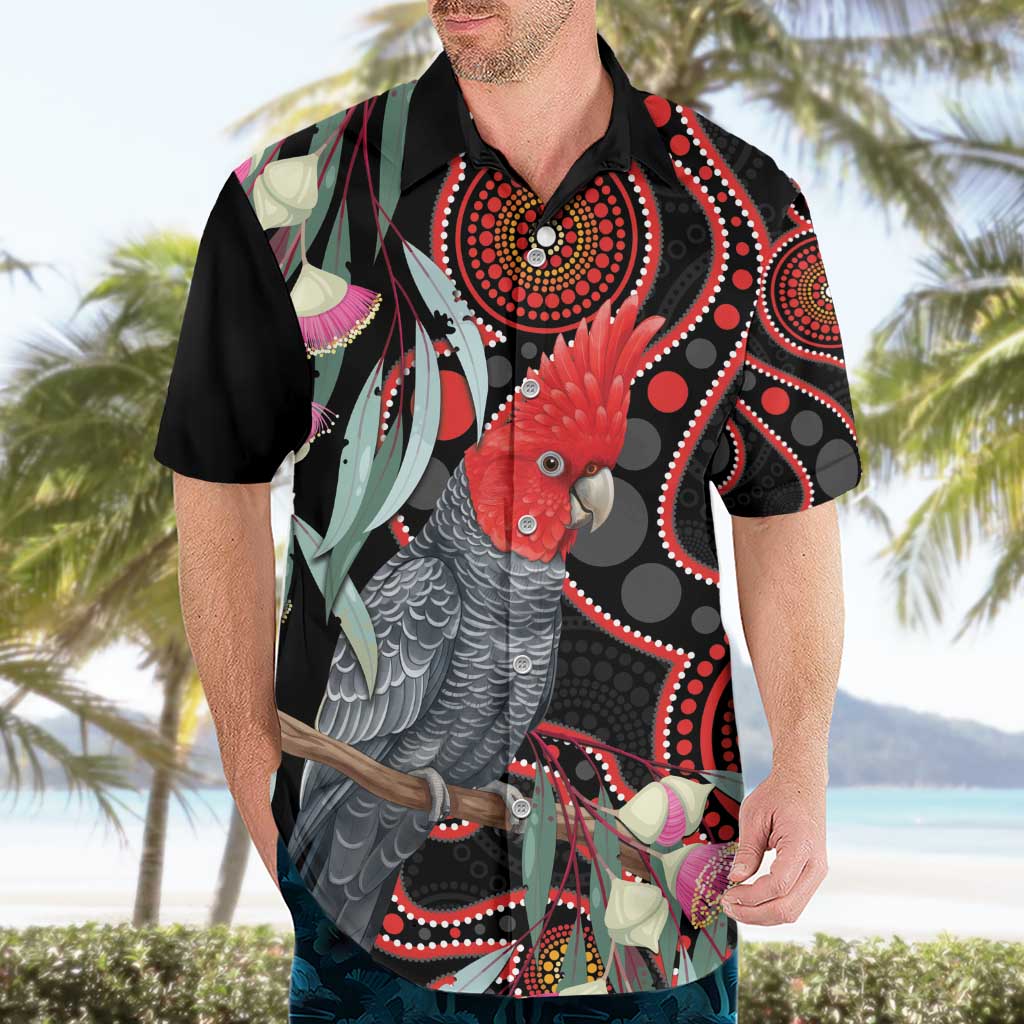 Gang-gang Cockatoo Australia Hawaiian Shirt Eucalyptus Blossoms Aboriginal Art - Aussie Hoodie