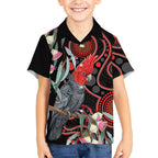 Gang-gang Cockatoo Australia Hawaiian Shirt Eucalyptus Blossoms Aboriginal Art - Aussie Hoodie
