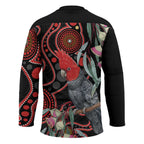 Gang-gang Cockatoo Australia Hockey Jersey Eucalyptus Blossoms Aboriginal Art - Aussie Hoodie