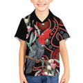 Gang-gang Cockatoo Australia Kid Hawaiian Shirt Eucalyptus Blossoms Aboriginal Art - Aussie Hoodie