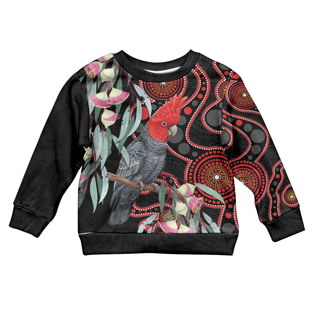 Gang-gang Cockatoo Australia Kid Ugly Christmas Sweater Eucalyptus Blossoms Aboriginal Art - Aussie Hoodie
