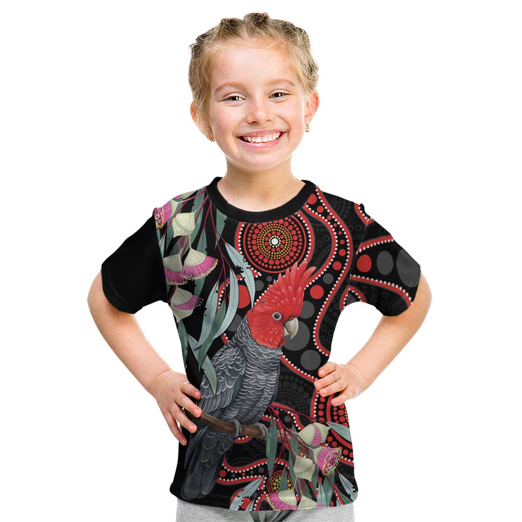 Gang-gang Cockatoo Australia Kid T Shirt Eucalyptus Blossoms Aboriginal Art - Aussie Hoodie