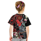 Gang-gang Cockatoo Australia Kid T Shirt Eucalyptus Blossoms Aboriginal Art - Aussie Hoodie