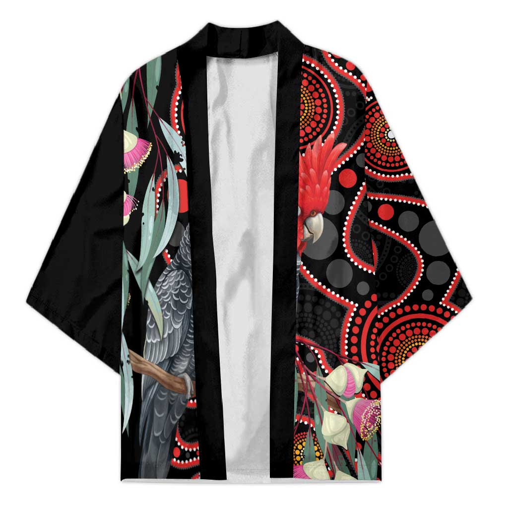 Gang-gang Cockatoo Australia Kimono Eucalyptus Blossoms Aboriginal Art - Aussie Hoodie