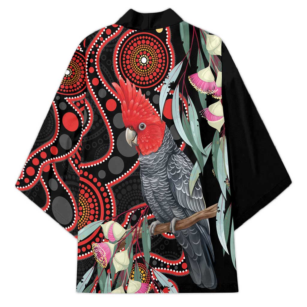 Gang-gang Cockatoo Australia Kimono Eucalyptus Blossoms Aboriginal Art - Aussie Hoodie