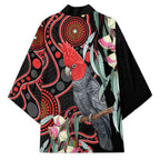 Gang-gang Cockatoo Australia Kimono Eucalyptus Blossoms Aboriginal Art - Aussie Hoodie