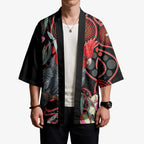 Gang-gang Cockatoo Australia Kimono Eucalyptus Blossoms Aboriginal Art - Aussie Hoodie
