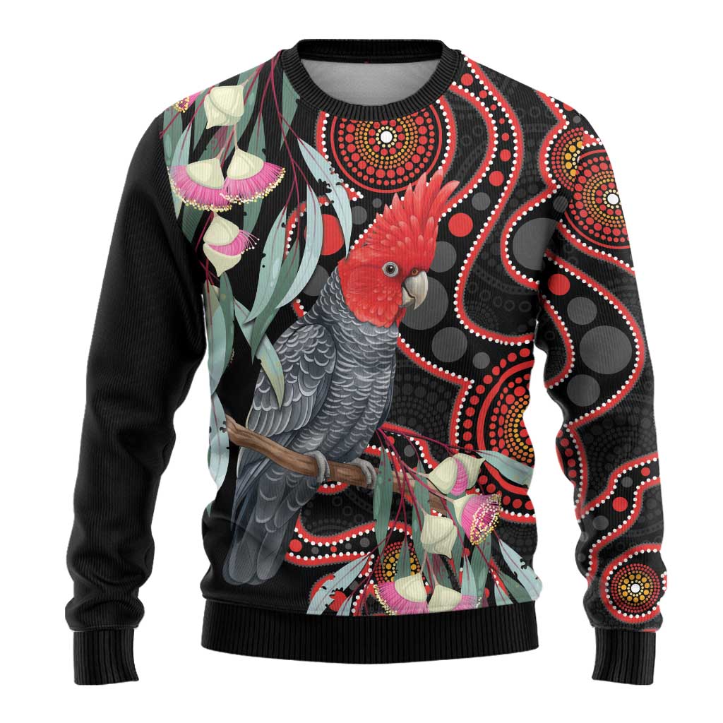 Gang-gang Cockatoo Australia Ugly Christmas Sweater Eucalyptus Blossoms Aboriginal Art - Aussie Hoodie