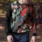 Gang-gang Cockatoo Australia Ugly Christmas Sweater Eucalyptus Blossoms Aboriginal Art - Aussie Hoodie