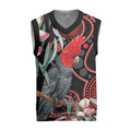 Gang-gang Cockatoo Australia Christmas Knitted V-Neck Vest Eucalyptus Blossoms Aboriginal Art - Aussie Hoodie