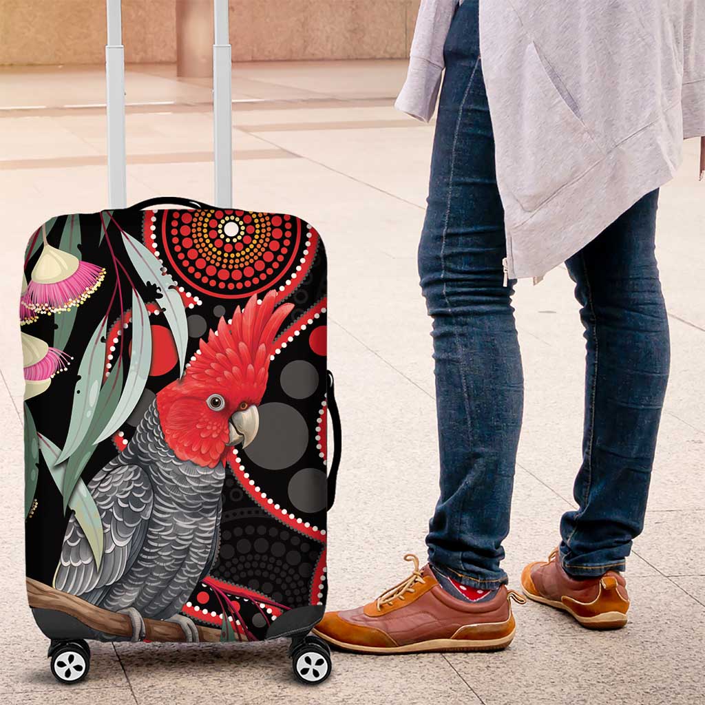 Gang-gang Cockatoo Australia Luggage Cover Eucalyptus Blossoms Aboriginal Art - Aussie Hoodie