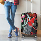 Gang-gang Cockatoo Australia Luggage Cover Eucalyptus Blossoms Aboriginal Art - Aussie Hoodie