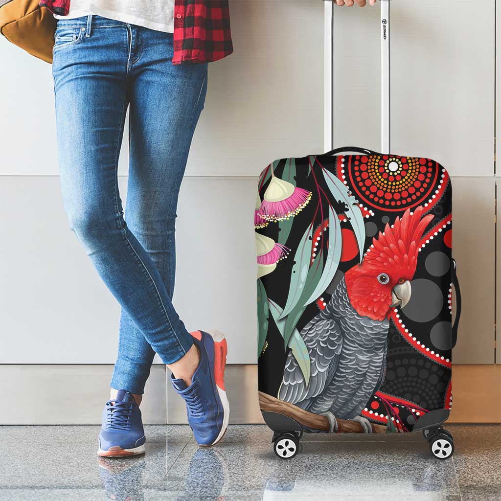 Gang-gang Cockatoo Australia Luggage Cover Eucalyptus Blossoms Aboriginal Art - Aussie Hoodie