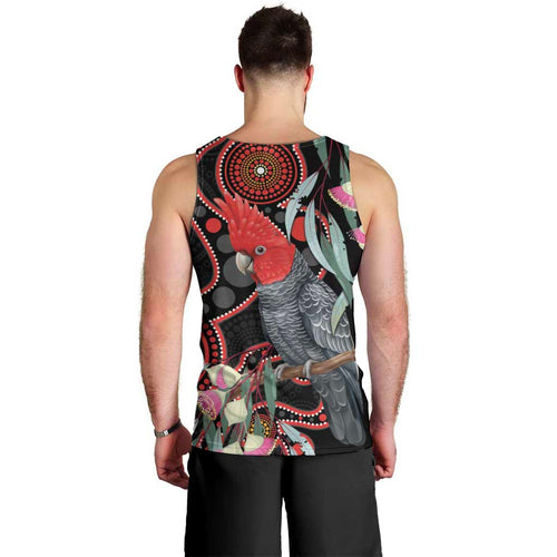 Gang-gang Cockatoo Australia Men Tank Top Eucalyptus Blossoms Aboriginal Art - Aussie Hoodie