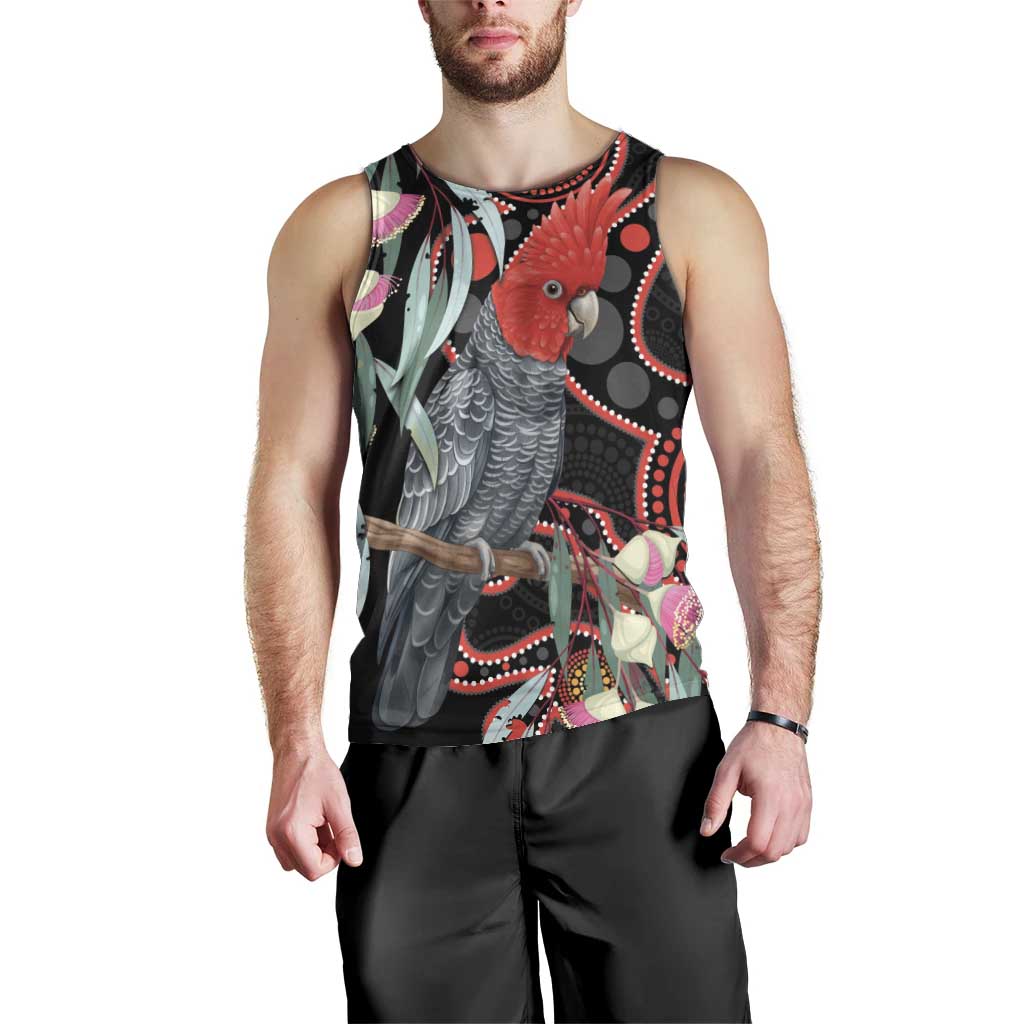 Gang-gang Cockatoo Australia Men Tank Top Eucalyptus Blossoms Aboriginal Art - Aussie Hoodie