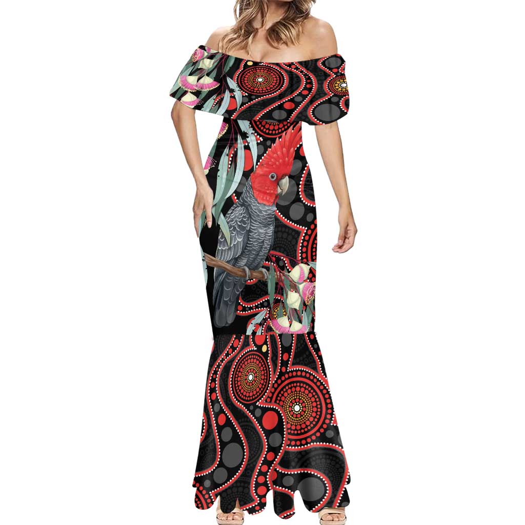 Gang-gang Cockatoo Australia Mermaid Dress Eucalyptus Blossoms Aboriginal Art - Aussie Hoodie