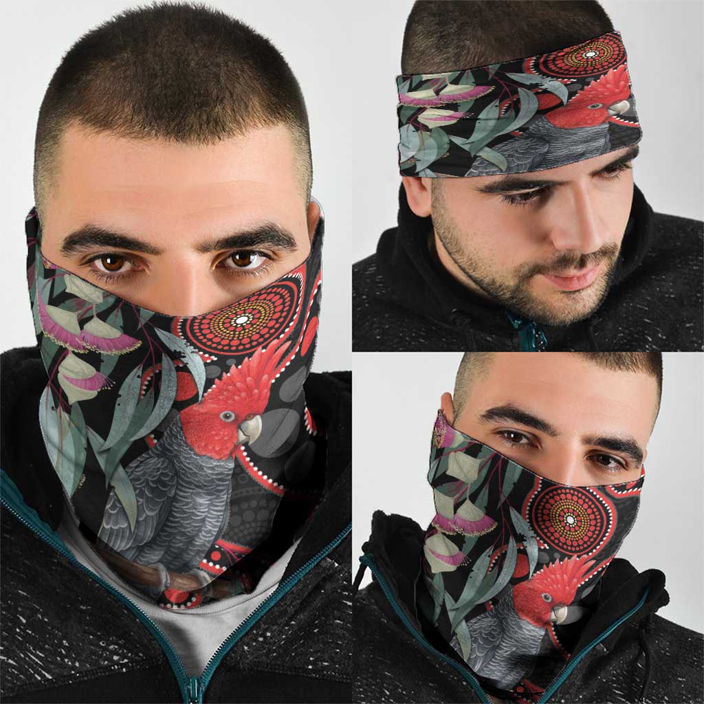 Gang-gang Cockatoo Australia Neck Gaiter Eucalyptus Blossoms Aboriginal Art - Aussie Hoodie