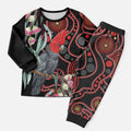 Gang-gang Cockatoo Australia Christmas Pajama Set Eucalyptus Blossoms Aboriginal Art - Aussie Hoodie