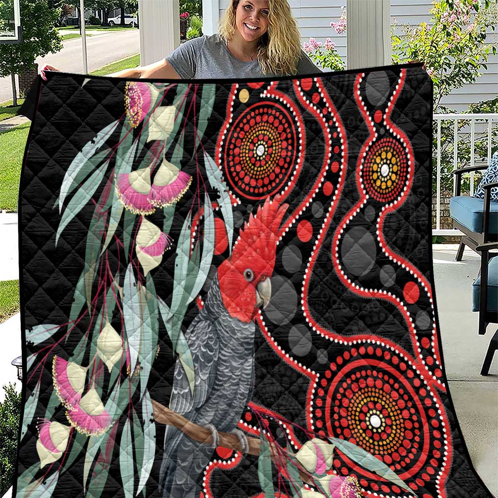 Gang-gang Cockatoo Australia Quilt Eucalyptus Blossoms Aboriginal Art - Aussie Hoodie