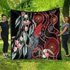 Gang-gang Cockatoo Australia Quilt Eucalyptus Blossoms Aboriginal Art - Aussie Hoodie