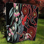 Gang-gang Cockatoo Australia Quilt Eucalyptus Blossoms Aboriginal Art - Aussie Hoodie