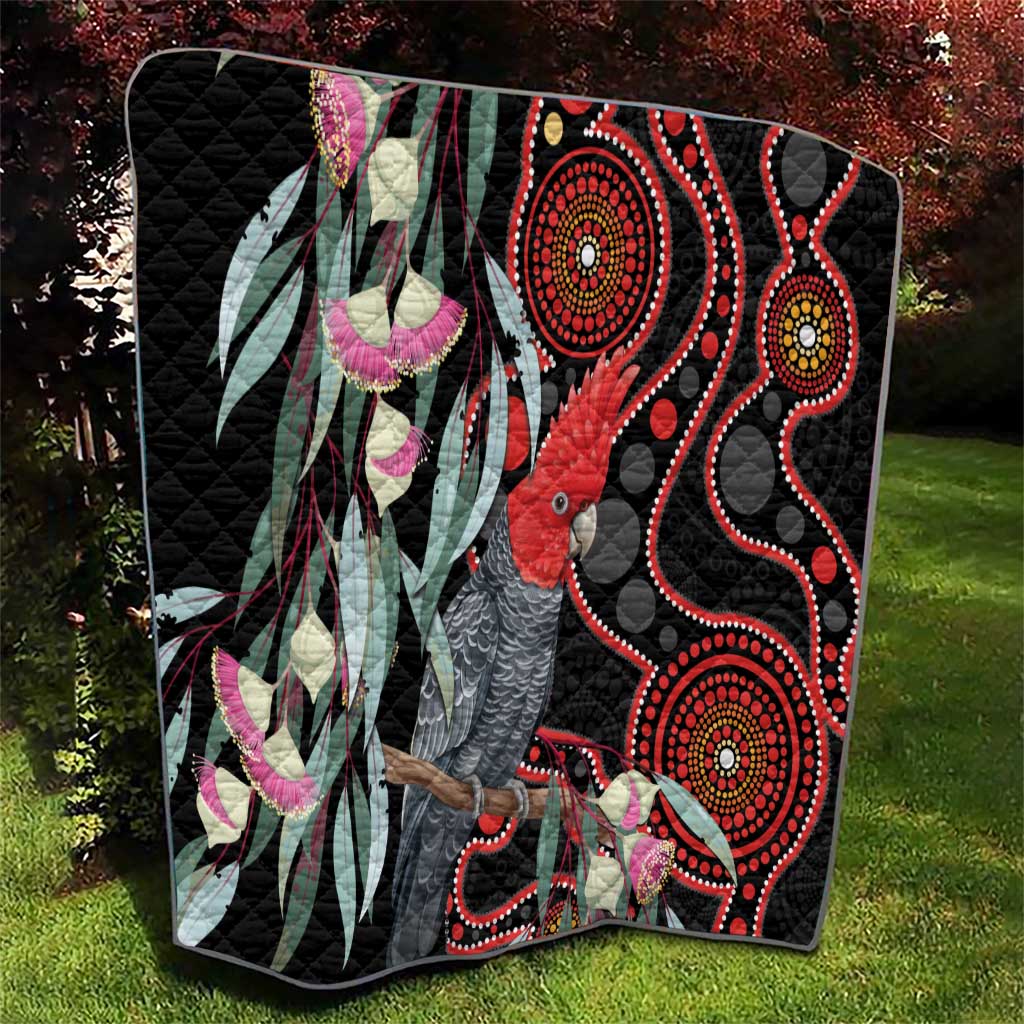 Gang-gang Cockatoo Australia Quilt Eucalyptus Blossoms Aboriginal Art - Aussie Hoodie