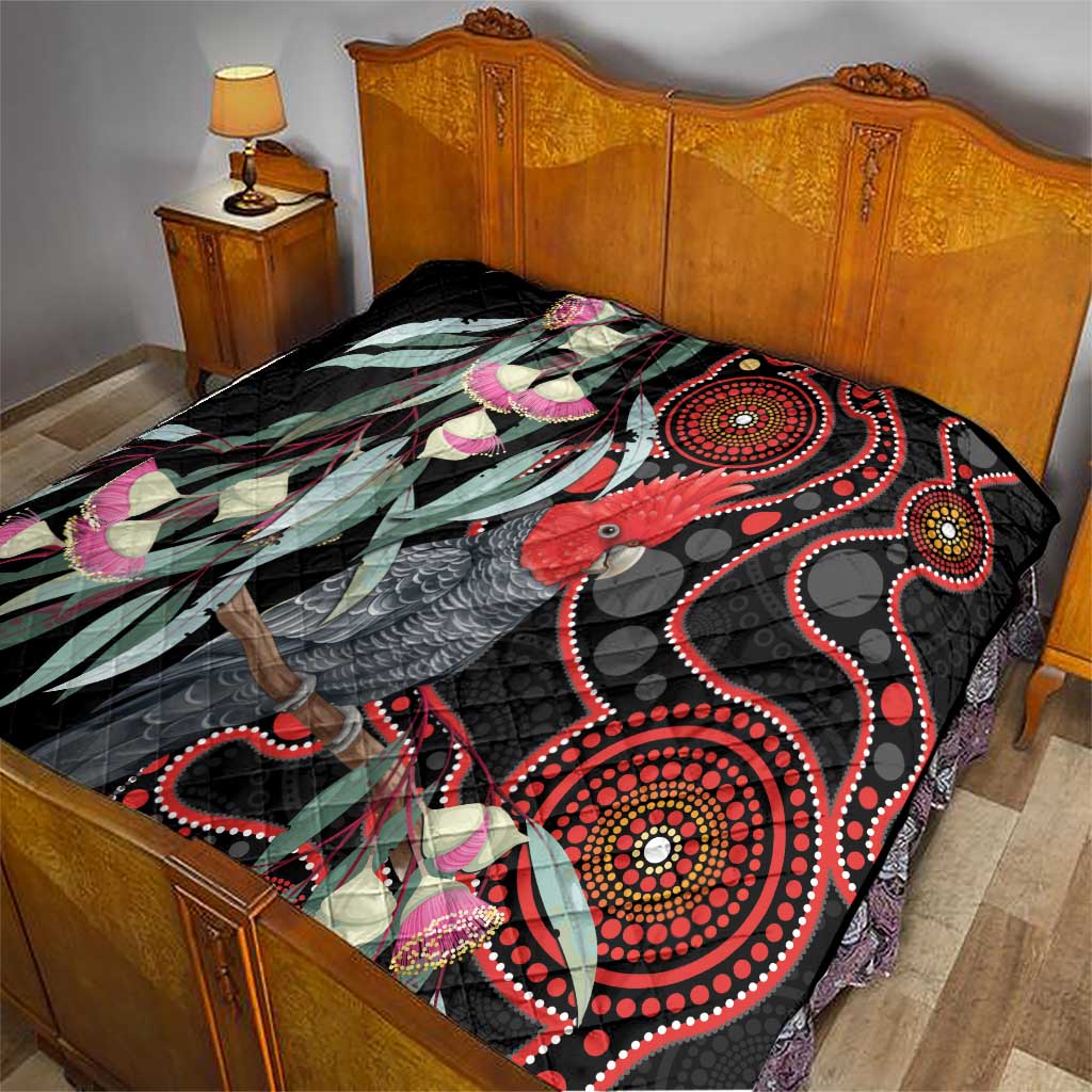 Gang-gang Cockatoo Australia Quilt Eucalyptus Blossoms Aboriginal Art - Aussie Hoodie