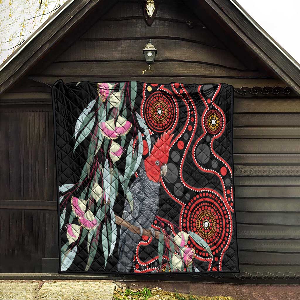 Gang-gang Cockatoo Australia Quilt Eucalyptus Blossoms Aboriginal Art - Aussie Hoodie
