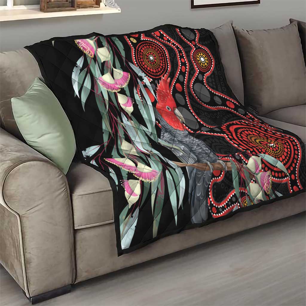 Gang-gang Cockatoo Australia Quilt Eucalyptus Blossoms Aboriginal Art - Aussie Hoodie