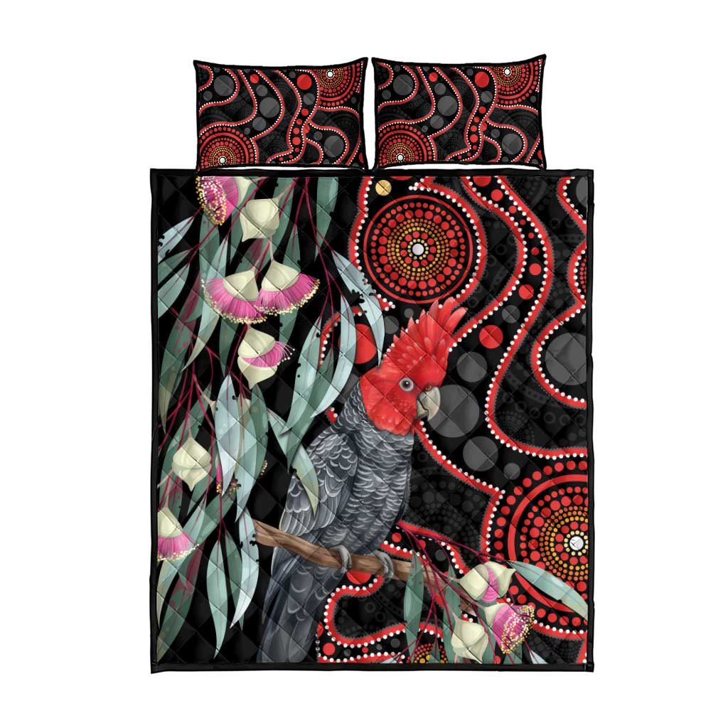 Gang-gang Cockatoo Australia Quilt Bed Set Eucalyptus Blossoms Aboriginal Art - Aussie Hoodie