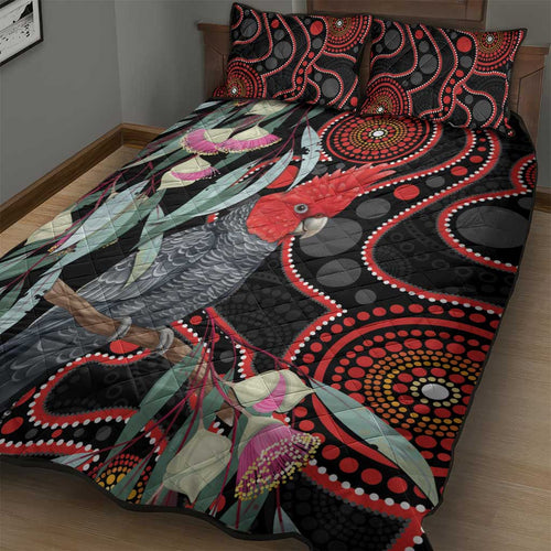 Gang-gang Cockatoo Australia Quilt Bed Set Eucalyptus Blossoms Aboriginal Art - Aussie Hoodie