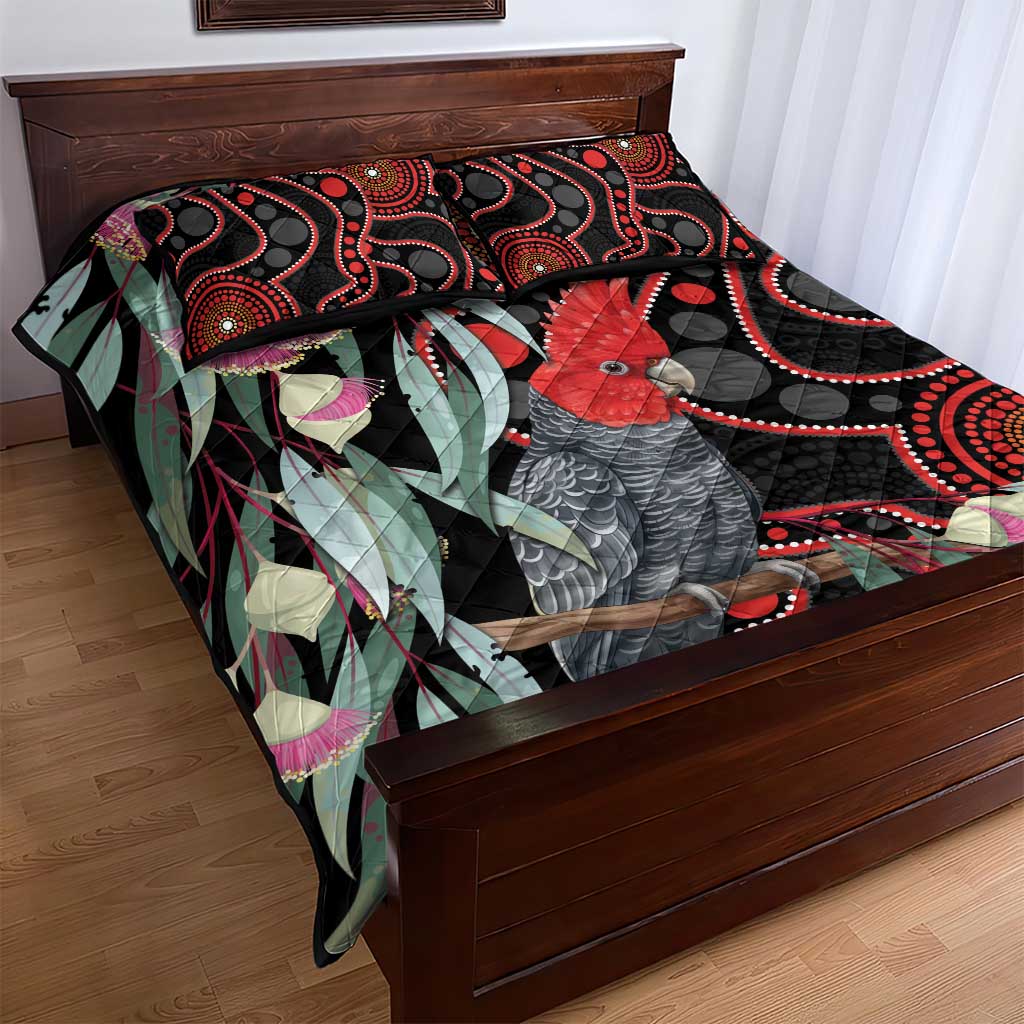 Gang-gang Cockatoo Australia Quilt Bed Set Eucalyptus Blossoms Aboriginal Art - Aussie Hoodie