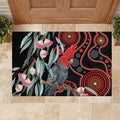Gang-gang Cockatoo Australia Rubber Doormat Eucalyptus Blossoms Aboriginal Art - Aussie Hoodie