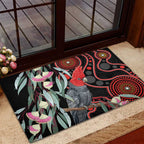 Gang-gang Cockatoo Australia Rubber Doormat Eucalyptus Blossoms Aboriginal Art - Aussie Hoodie