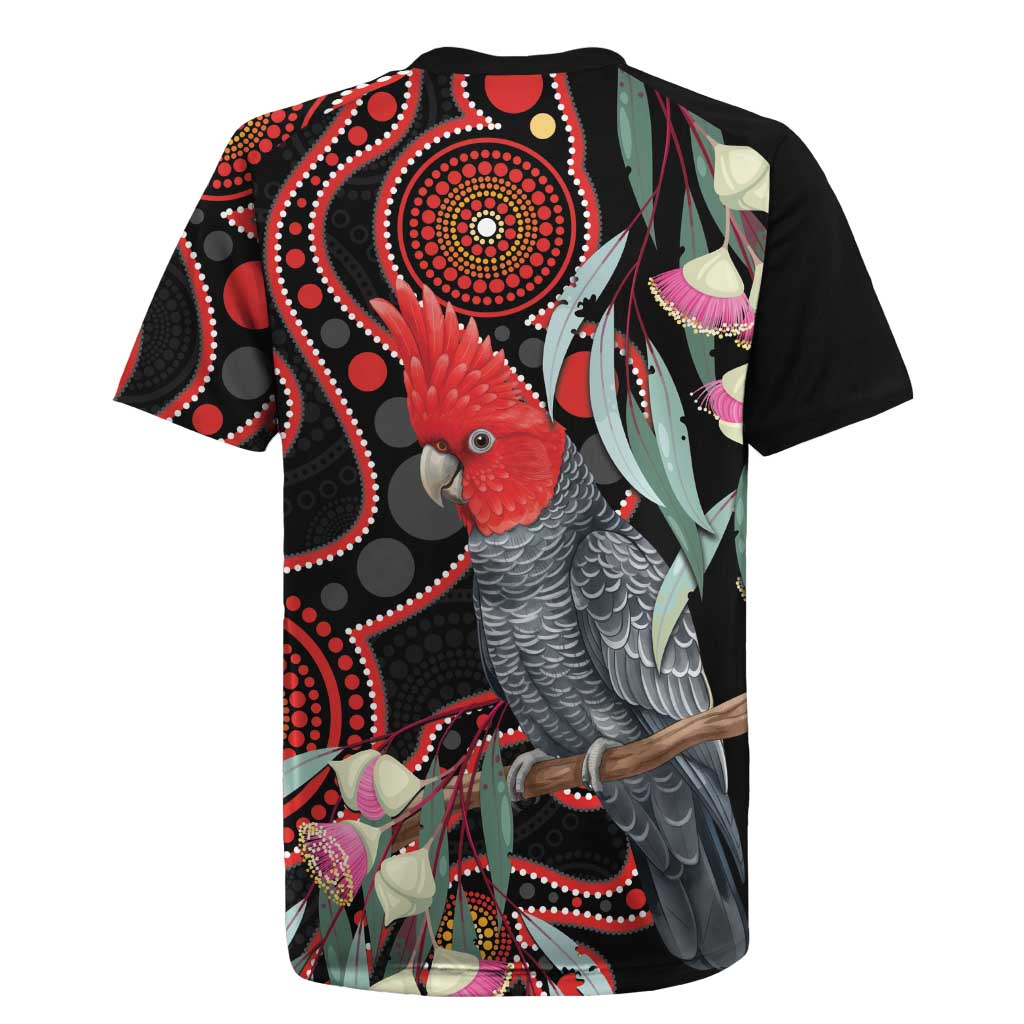 Gang-gang Cockatoo Australia Rugby Jersey Eucalyptus Blossoms Aboriginal Art - Aussie Hoodie