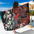 Gang-gang Cockatoo Australia Sarong Eucalyptus Blossoms Aboriginal Art - Aussie Hoodie