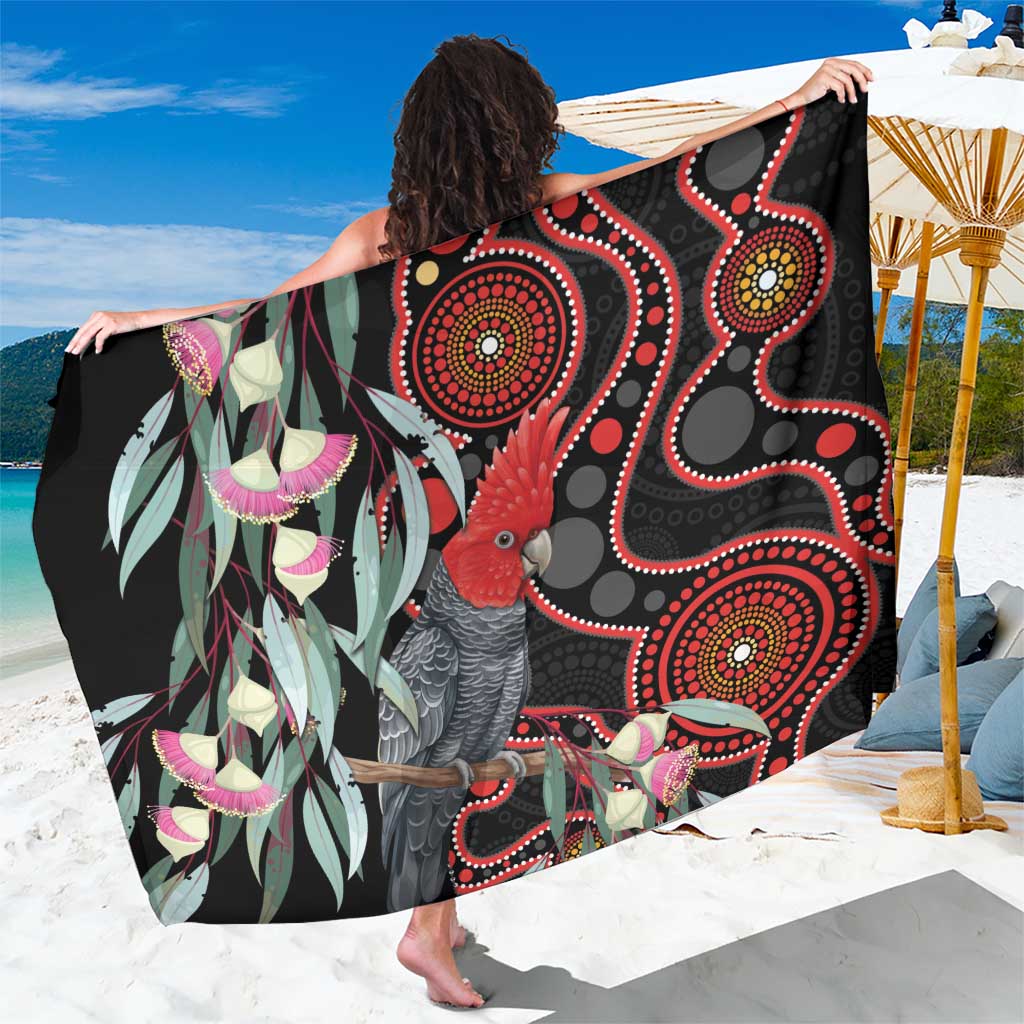Gang-gang Cockatoo Australia Sarong Eucalyptus Blossoms Aboriginal Art - Aussie Hoodie