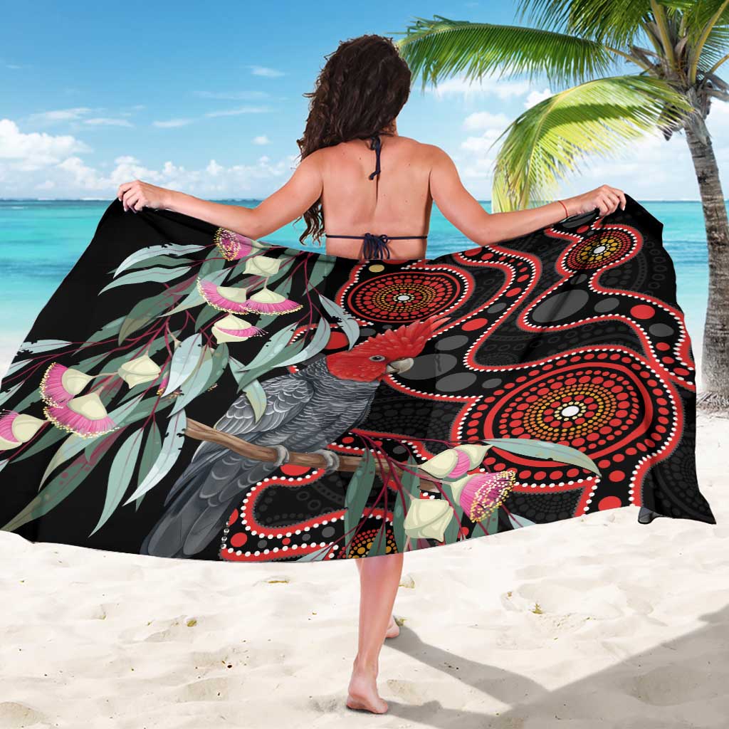 Gang-gang Cockatoo Australia Sarong Eucalyptus Blossoms Aboriginal Art - Aussie Hoodie