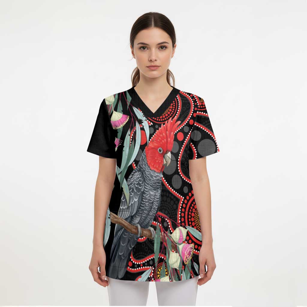 Gang-gang Cockatoo Australia Scrub Top Eucalyptus Blossoms Aboriginal Art - Aussie Hoodie