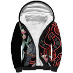 Gang-gang Cockatoo Australia Sherpa Hoodie Eucalyptus Blossoms Aboriginal Art - Aussie Hoodie