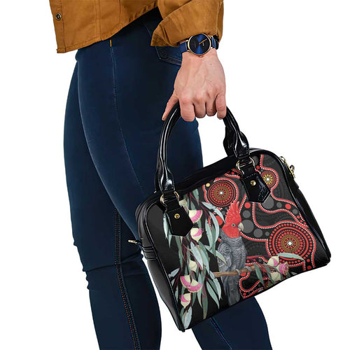 Gang-gang Cockatoo Australia Shoulder Handbag Eucalyptus Blossoms Aboriginal Art - Aussie Hoodie