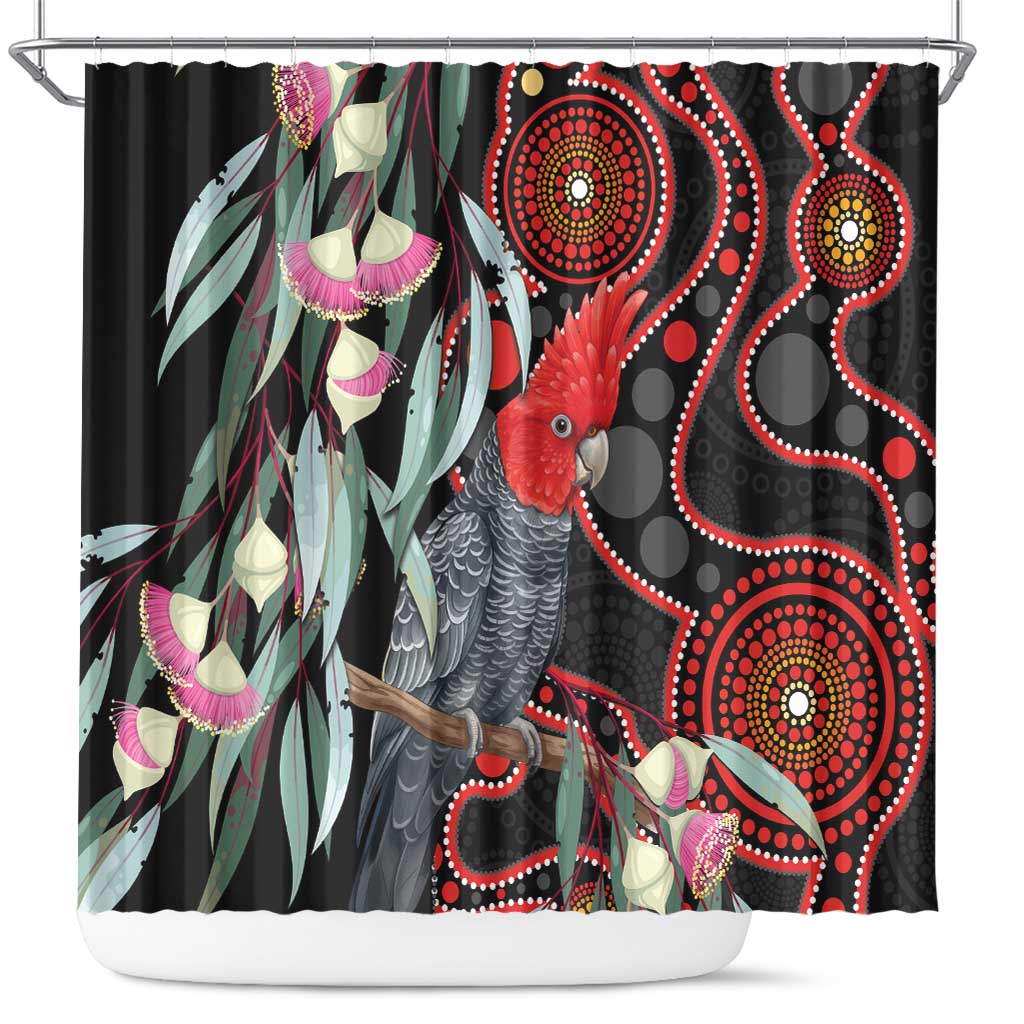 Gang-gang Cockatoo Australia Shower Curtain Eucalyptus Blossoms Aboriginal Art - Aussie Hoodie